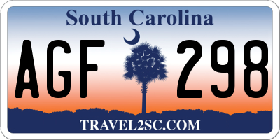 SC license plate AGF298