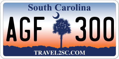 SC license plate AGF300