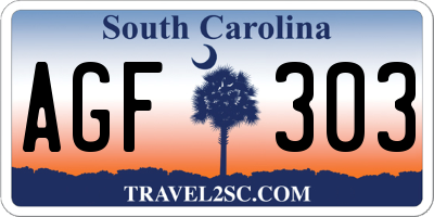 SC license plate AGF303