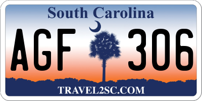 SC license plate AGF306