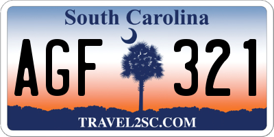 SC license plate AGF321