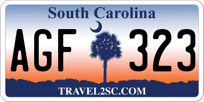 SC license plate AGF323