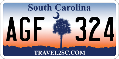 SC license plate AGF324