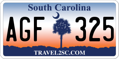 SC license plate AGF325