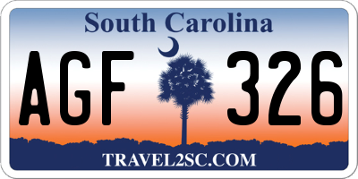 SC license plate AGF326