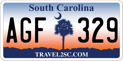 SC license plate AGF329