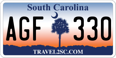 SC license plate AGF330