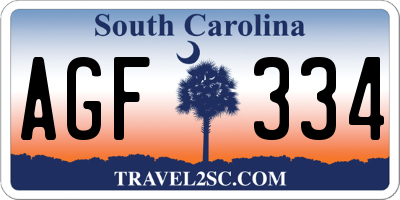 SC license plate AGF334