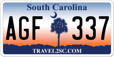 SC license plate AGF337