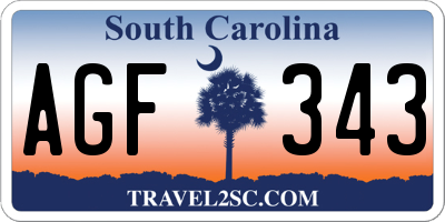 SC license plate AGF343