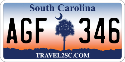 SC license plate AGF346