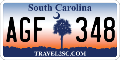 SC license plate AGF348