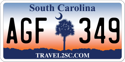 SC license plate AGF349