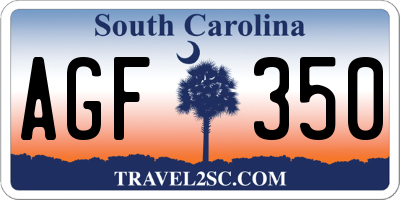 SC license plate AGF350