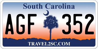 SC license plate AGF352