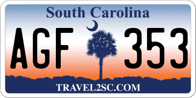 SC license plate AGF353