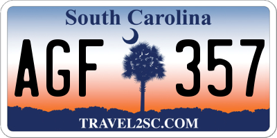 SC license plate AGF357