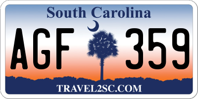 SC license plate AGF359