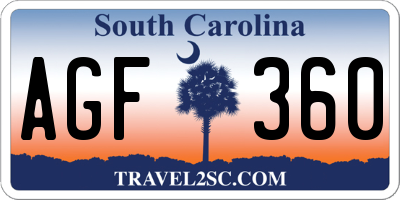 SC license plate AGF360