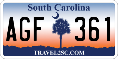 SC license plate AGF361