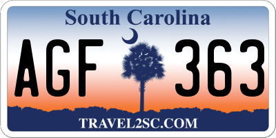 SC license plate AGF363