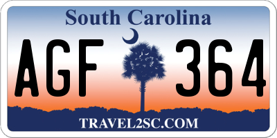 SC license plate AGF364