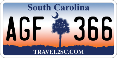 SC license plate AGF366