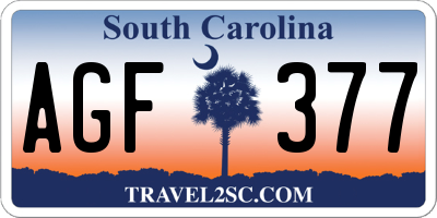 SC license plate AGF377