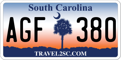 SC license plate AGF380