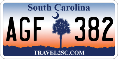 SC license plate AGF382