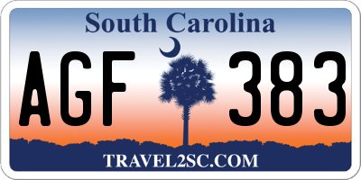 SC license plate AGF383