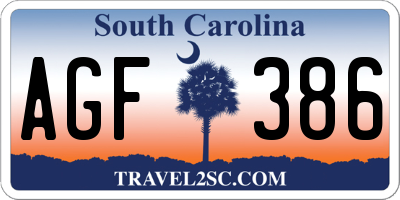 SC license plate AGF386