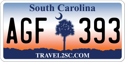 SC license plate AGF393