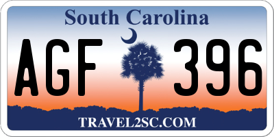 SC license plate AGF396