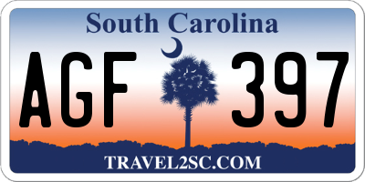SC license plate AGF397