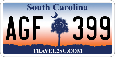 SC license plate AGF399