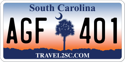 SC license plate AGF401