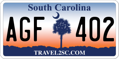 SC license plate AGF402