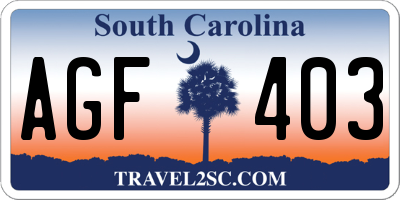 SC license plate AGF403