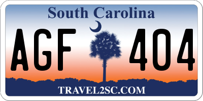 SC license plate AGF404