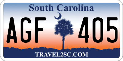 SC license plate AGF405