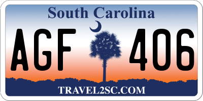 SC license plate AGF406
