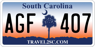 SC license plate AGF407