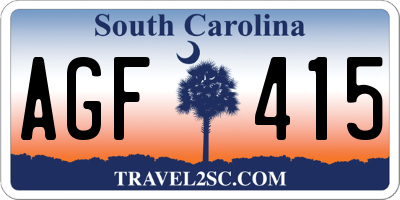 SC license plate AGF415