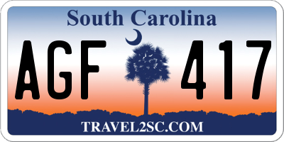 SC license plate AGF417
