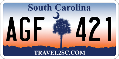 SC license plate AGF421