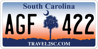 SC license plate AGF422