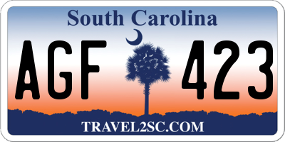 SC license plate AGF423