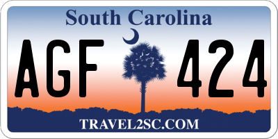 SC license plate AGF424
