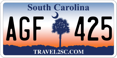 SC license plate AGF425